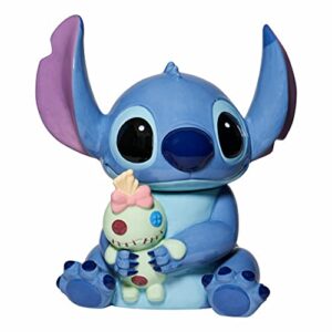 enesco disney ceramics lilo and stitch holding doll sculpted cookie jar canister, 11 inch, multicolor
