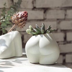 FROZZUR Mini Lower Body Pot, Female Body Shaped Small Flower Planter with Drainage Holes, Resin Plant Pot, Cute Christmas Sculpture Decor, Modern Boho Chic Butt Planter for Indoor or Outdoor Plants