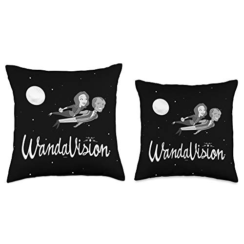 Marvel WandaVision Wanda and Vision 60s Moonlight Flight Throw Pillow, 16x16, Multicolor