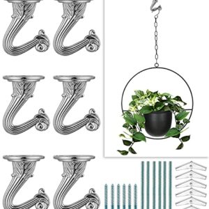 Qc Ceiling Hooks for Hanging Plants, 6 Sets Nickel Heavy Duty Swag Hooks with Hardware Including Screws and Toggle Wings