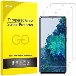 jetech screen protector compatible with samsung galaxy s20 fe 6.5-inch, tempered glass film, 3-pack