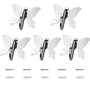 sununico wall hooks for girls bedroom, 5 pack coat hooks wall mounted with 10 pieces of anchor screws for coat, scarf, hat, towel, robe, key