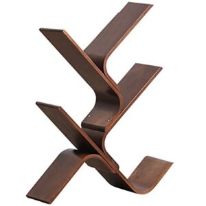 zycsktl brochure stand magazine holder rack floor,nordic minimalist tree-shaped floor-to-ceiling magazine rack, creative stacking to save space and bookcase (color : brown, size : 622175cm)