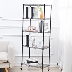 2YOU 5-Shelf Storage Shelves Height Adjustable, Heavy Duty Metal Shelving Unit, Garage Shelving Certified NSF, Steel Wire Rack Organizer for Warehouse/Kitchen/Bedroom, Black (14" DX24 WX59 H)