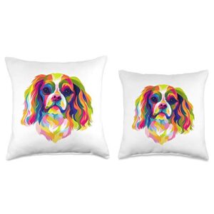 Cavalier King Charles Spaniel Dog Gifts Men Women Pop Art Cavalier King Charles Spaniel Cute Dog Lover Gift Throw Pillow, 16x16, Multicolor