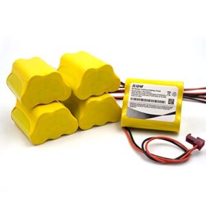 yutsujo (5-pack) 6v aa ni-cd battery pack replacement for sure-lite 026-149, sl026-149, s/l 026-149, anic1204, energizer 41b020af17201，dantona custom-55 emergency lighting
