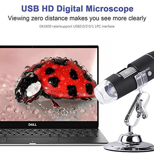 KKSQ Professional Digital Microscope 1600X with 8LED Light USB Digital Microscope Endoscope Camera Magnifier Zoom with Adjustable Stand