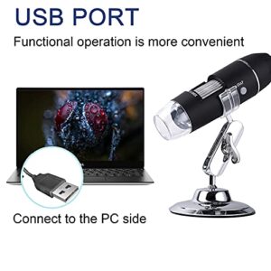 KKSQ Professional Digital Microscope 1600X with 8LED Light USB Digital Microscope Endoscope Camera Magnifier Zoom with Adjustable Stand