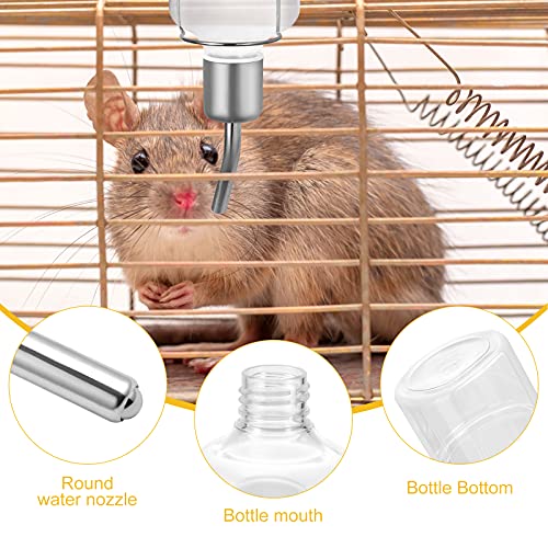 TEHAUX Parrot Water Feeder Pet Hanging Water Feeding Bottle No Drip Dispenser Pet Supplies with Stainless Steel Ball Nipple for Rabbits Guinea Pigs Hamsters Chinchillas 2pcs