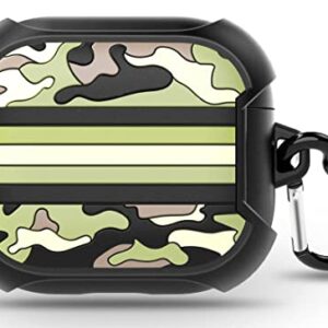 Tamiia Case Compatible with AirPods 3rd Generation (2021) Luminous Cover, Rugged Corner Design AirPods 3 Camo Case, Full-Body Shock Protective Cover with Keychain for AirPods 3 Charging Case, Black