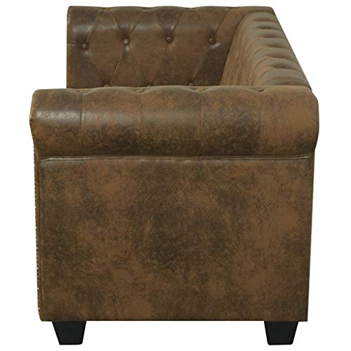 Canditree Modern Luxury Chesterfield Sofa Artificial Leather, 2-Seater Couch Loveseat for Living Room