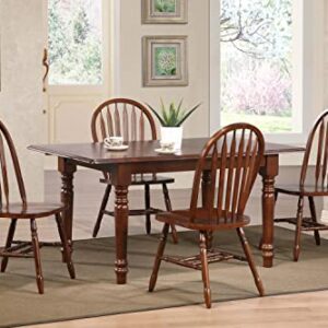 Sunset Trading Andrews Arrowback Windsor Dining Side Chair Chestnut Brown Solid Wood Set of 2