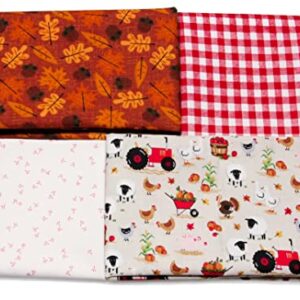 Fat Quarter Fabric Bundle; 100% Cotton; for Quilting, Sewing and Crafts (Autumn Farm (4))