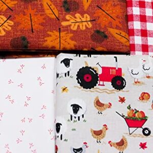 Fat Quarter Fabric Bundle; 100% Cotton; for Quilting, Sewing and Crafts (Autumn Farm (4))