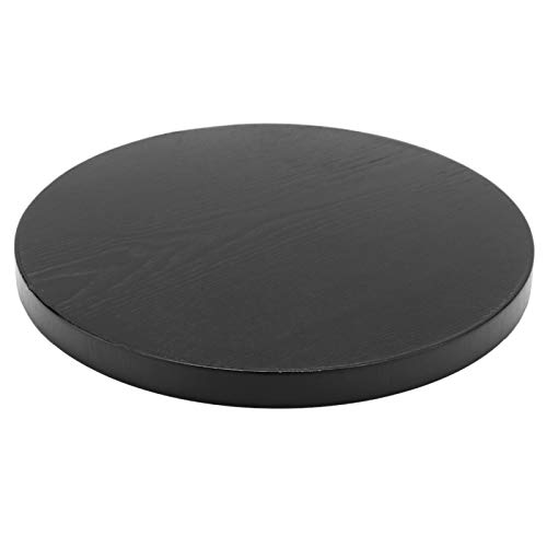 Wooden Serving Tray, Black Round Anti-Slip Tea Table Tray for Home Shop Office Bar(30cm)