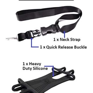 AccessoryHappy AH Universal Heavy Duty Cell Phone Carrying Lanyard Leash Neck Strap Tether Holder Quick Release Buckle Smart Cell Phone Credit Card Holder Case for iPhone, Galaxy & Most Smartphone