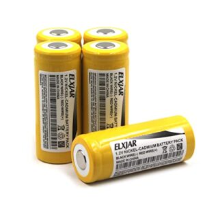 (5-pack) 1.2v 1200mah 4/5a ni-cd battery pack for lithonia elb-1210n elb-1201n kr-1500aul kr1100ae kr-1200aul asc0086 exit sign emergency light