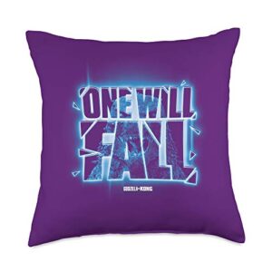 monsterverse vs kong-one will fall-godzilla throw pillow, 18x18, multicolor