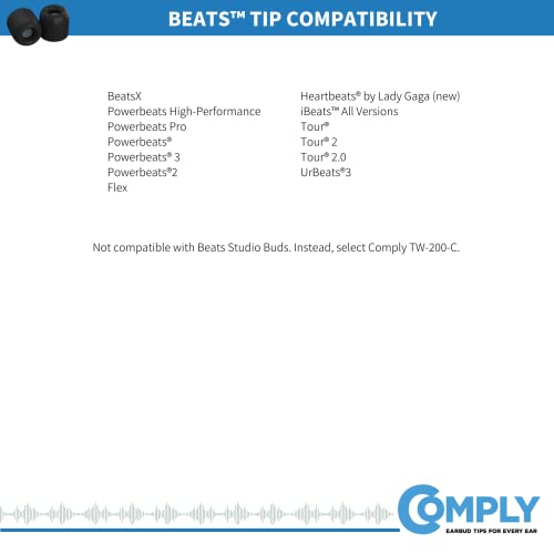 Comply TrueGrip Pro TW-400-C Earbud Tips for JLAB, Bowers & Wilkins PI7, PI5, Technics EAH-AZ70, Tune 125TWS, and More Earphones (Assorted, 3 Pairs)