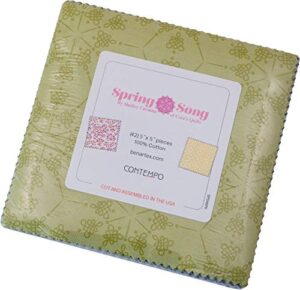 shelley cavanna spring song 5x5 pack 42 5-inch squares charm pack benartex
