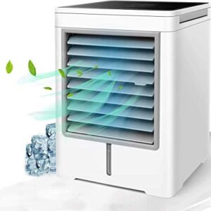 Portable Air Conditioner, Mini Evaporative Air Cooler, Personal Air Conditioner Misting Fan with 3 Wind Speeds Touch Screen Small Desktop Cooling Fan for Home, Bedroom, Office, Dorm, Car, Camping Tent