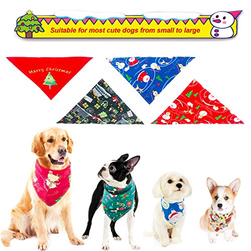 PET SHOW Pack of 15 Christmas Dog Bandanas Bulk for Small Medium Dogs Cats Puppies Triangle Bibs Xmas Costumes Party Grooming Accessories Washable Scarfs for Boy Girl Doggies Rabbits