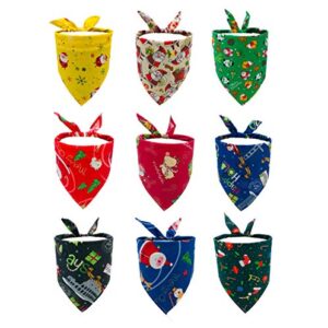 PET SHOW Pack of 15 Christmas Dog Bandanas Bulk for Small Medium Dogs Cats Puppies Triangle Bibs Xmas Costumes Party Grooming Accessories Washable Scarfs for Boy Girl Doggies Rabbits