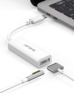 elecjet anywatt usb c adapter compatible with macbook magsafe charger, type-c to magsafe converter for thunderbolt cinema display charging m1 macbook pro air (white)