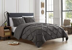 sweet home collection 3 piece comforter pintuck pinch pleat design soft luxurious all season set