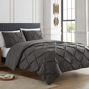 Sweet Home Collection 3 Piece Comforter Pintuck Pinch Pleat Design Soft Luxurious All Season Set