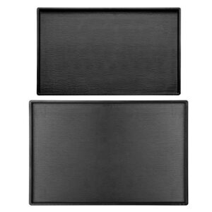 cedilis 2 pack rectangular serving trays, non-slip multi-purpose plastic tray for coffee table, kitchen, parties