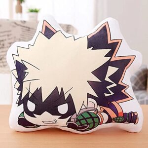 FVLFIL XPIWHTOW My Hero Animation Plush Throw Pillows Bakugou Plushie Throw Anime Cartoon Bed Sofa Decorative Pillows Fans Gift Cosplay 45cm/18 Inch-A