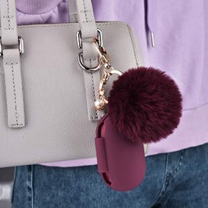 Filoto Silicone Case for Samsung Galaxy Buds Plus Case/Galaxy Buds Case with Pom Pom Keychain Protective Cover Galaxy Earbuds Accessory (Burgundy)