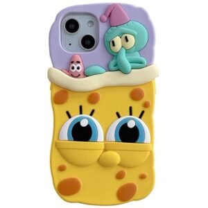 ultra thick soft silicone 3d cartoon phone case for apple iphone 11 iphone11 yellow animation anime character ocean sea cute lovely fun cool kids girls boys women