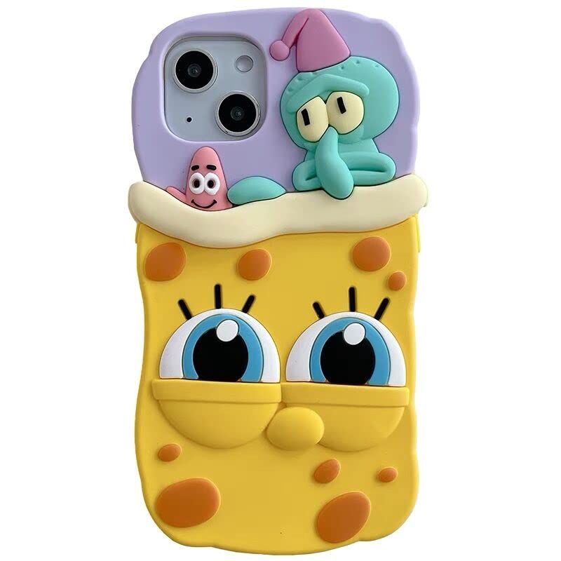 Ultra Thick Soft Silicone 3D Cartoon Phone Case for Apple iPhone 11 iPhone11 Yellow Animation Anime Character Ocean Sea Cute Lovely Fun Cool Kids Girls Boys Women