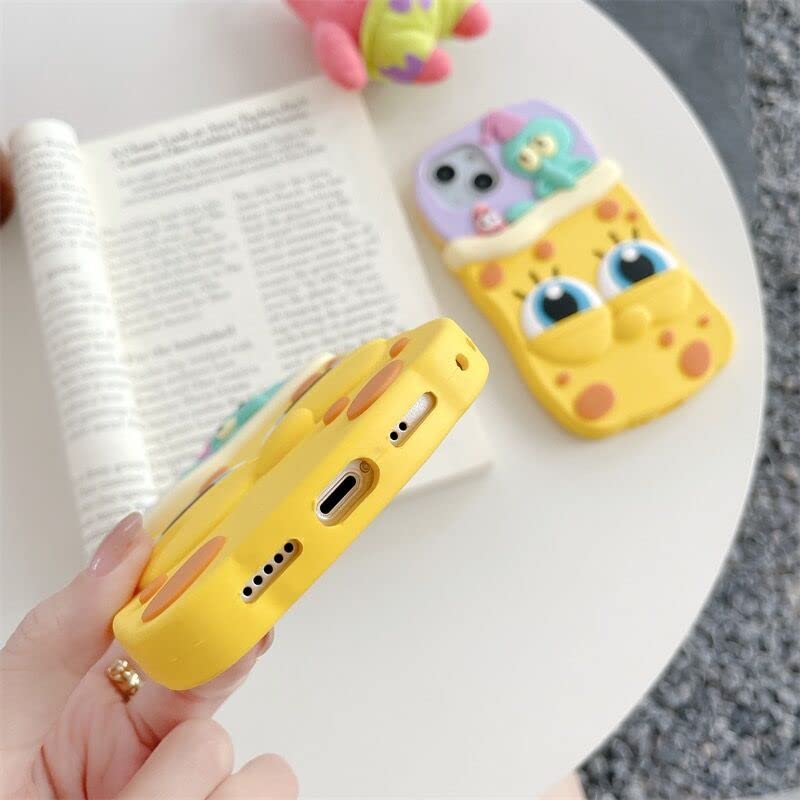 Ultra Thick Soft Silicone 3D Cartoon Phone Case for Apple iPhone 11 iPhone11 Yellow Animation Anime Character Ocean Sea Cute Lovely Fun Cool Kids Girls Boys Women