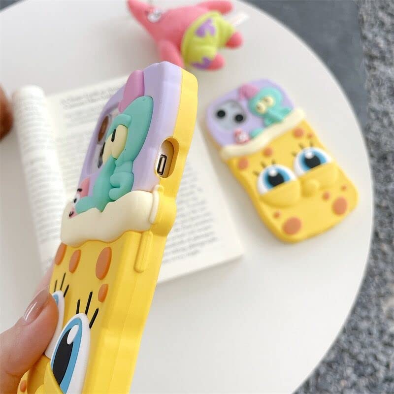 Ultra Thick Soft Silicone 3D Cartoon Phone Case for Apple iPhone 11 iPhone11 Yellow Animation Anime Character Ocean Sea Cute Lovely Fun Cool Kids Girls Boys Women