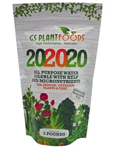 20-20-20 plant fertilizer by gs plant foods- all purpose water soluble plant food with kelp & micronutrients (3 pounds) - suitable for all plants, turf, indoor & outdoor plants