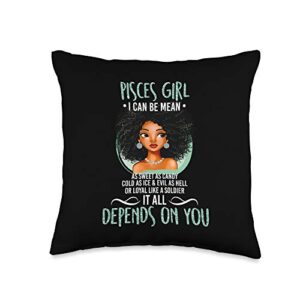 Birthday Gifts for Women by Krystelia Birthday Gift Pisces Girl Zodiac for Women Throw Pillow, 16x16, Multicolor