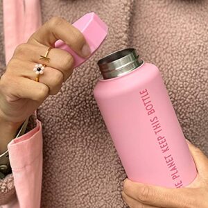 Design Letters Modern Water Bottle Wide Mouth 17 Oz | Vacuum Insulated Stainless Steel Water Bottle |Double Wall Thermo Bottle for Women, Girls | Reusable Leak Proof BPA/BPS Free Flask for Travel, Gym