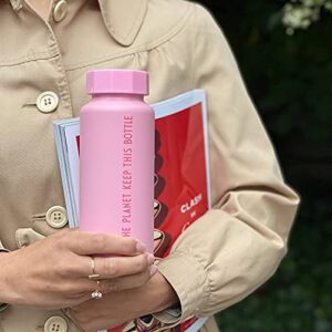 Design Letters Modern Water Bottle Wide Mouth 17 Oz | Vacuum Insulated Stainless Steel Water Bottle |Double Wall Thermo Bottle for Women, Girls | Reusable Leak Proof BPA/BPS Free Flask for Travel, Gym