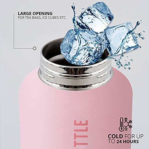 Design Letters Modern Water Bottle Wide Mouth 17 Oz | Vacuum Insulated Stainless Steel Water Bottle |Double Wall Thermo Bottle for Women, Girls | Reusable Leak Proof BPA/BPS Free Flask for Travel, Gym