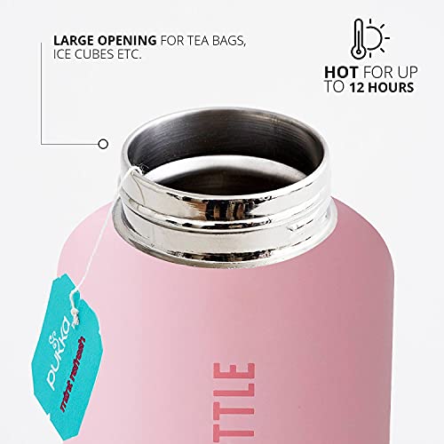 Design Letters Modern Water Bottle Wide Mouth 17 Oz | Vacuum Insulated Stainless Steel Water Bottle |Double Wall Thermo Bottle for Women, Girls | Reusable Leak Proof BPA/BPS Free Flask for Travel, Gym