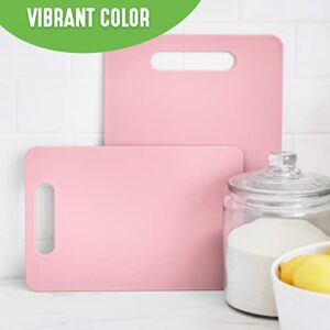 GreenLife 2 Piece Cutting Board Kitchen Set, Dishwasher Safe, Extra Durable, Soft Pink