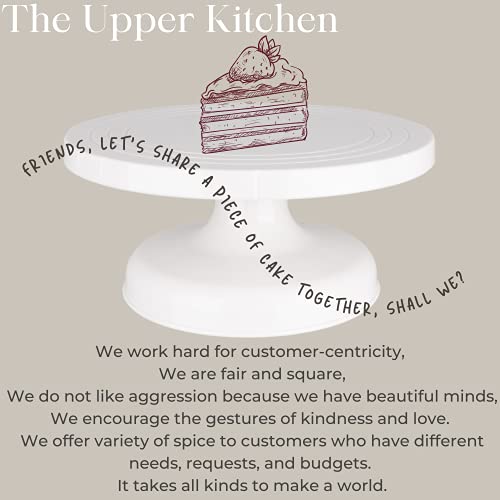 The Upper Kitchen Cake Spinner – Best Cake Spinner Turntable for Decorating, Tall Spinning Cake Stand for Decorating, Rotating Cake Stand, Small Revolving Cake Stand, White Cake Decorating Stand