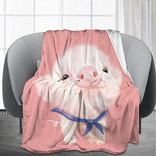 Parrot BEEK Pig Blanket Pig Gifts for Women Pig Lovers, Pink Pig Blankets for Kids, Cozy Warm Cute Animal Flannel Throw Blankets for Couch Sofa Living Room Decor 50x40 Inch