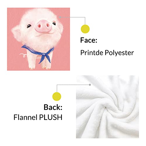 Parrot BEEK Pig Blanket Pig Gifts for Women Pig Lovers, Pink Pig Blankets for Kids, Cozy Warm Cute Animal Flannel Throw Blankets for Couch Sofa Living Room Decor 50x40 Inch