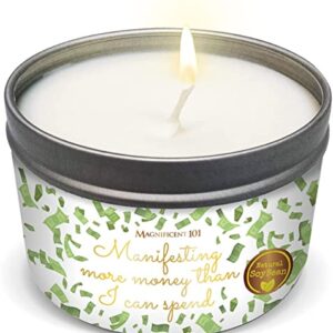 Magnificent 101 Manifesting More Money Than I Can Spend Tin Candle 6oz