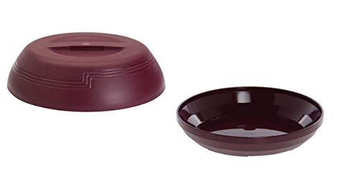 Cambro Bundle: 10 1/4" Low Profile Insulated Dome Plate Cover (MDSLD9487) Cranberry & 9-9/16 Thermal Pellet Underliner (MDSL9487) Cranberry