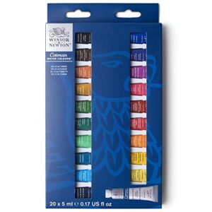 Winsor & Newton Cotman Watercolor Paint Set, 20 Colors, 5ml (0.17-oz) Tubes